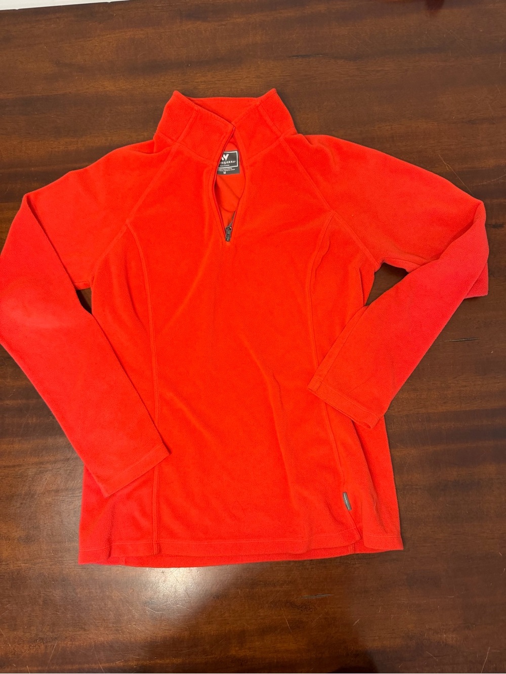 White Sierra women’s Red-Orange Quarter-Zip Fleece Pullover